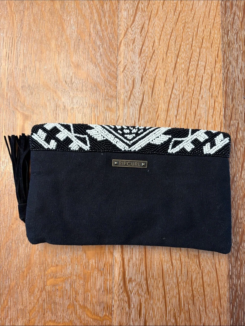 Ripcurl Black & White Beaded Envelope Clutch - Women Bags